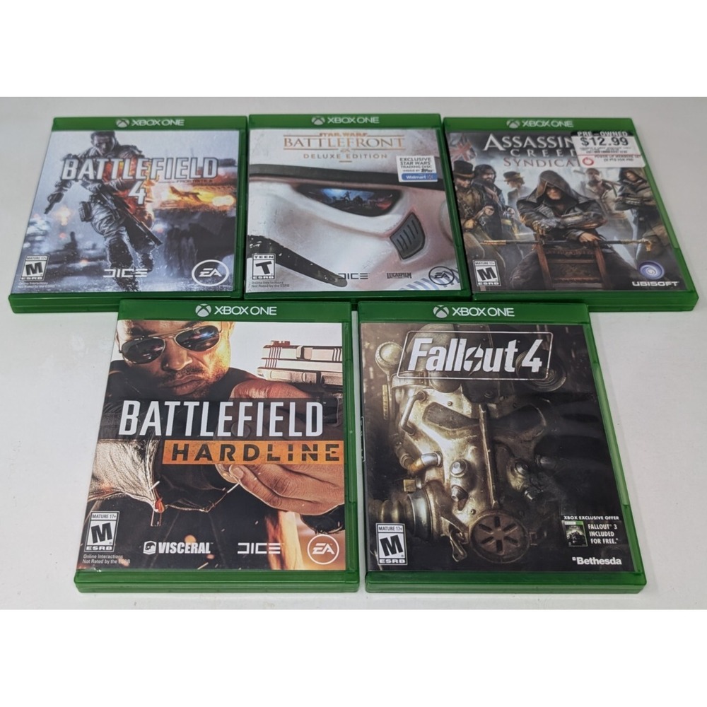 Xbox One Game Lot Battlefield 4 Hardline Fallout Star Wars Assasian Creed VTG